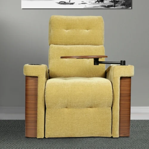 Home Theater Recliner Seat Wood Style-333
