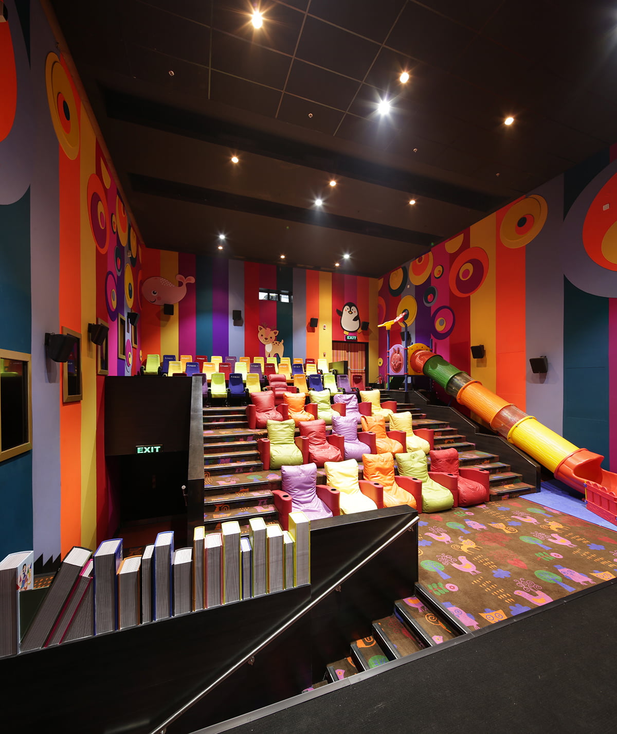 bean bag style seats installed at PVR Logix Play house Noida