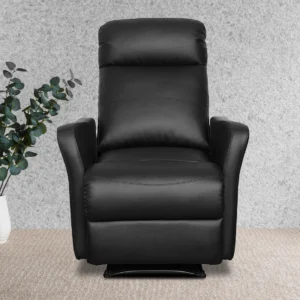 Single Seater Manual Recliner Chair - Sleek Black PVC