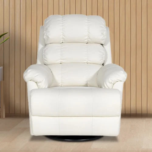 Single Seater Recliner Chair White Style 361,rocking and revolving recliner