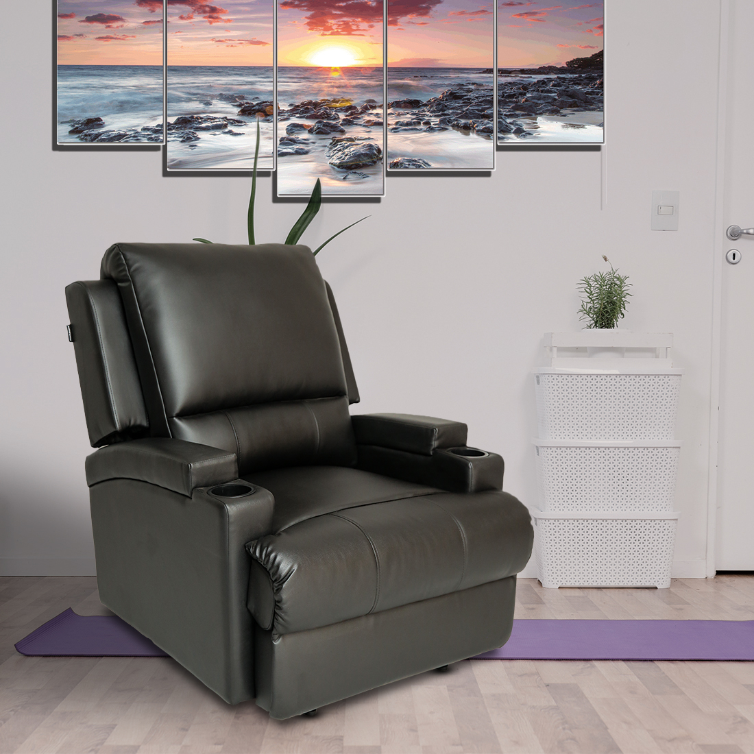 Single Seater Recliner with Cupholder - TV Chair
