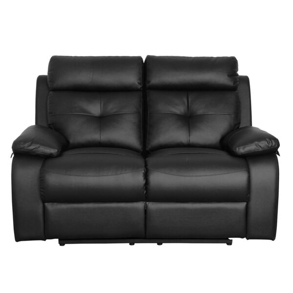 2 Seater Black Recliner Chair - Ohio