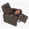 Home Theater Recliner Seat - Milano Black with Red Piping
