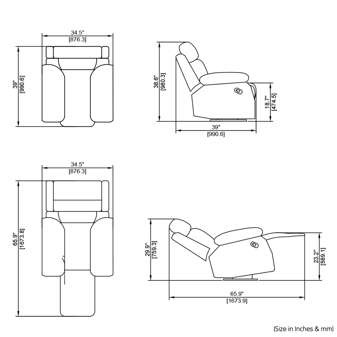 Single Seater Manual Recliner Chair Magna
