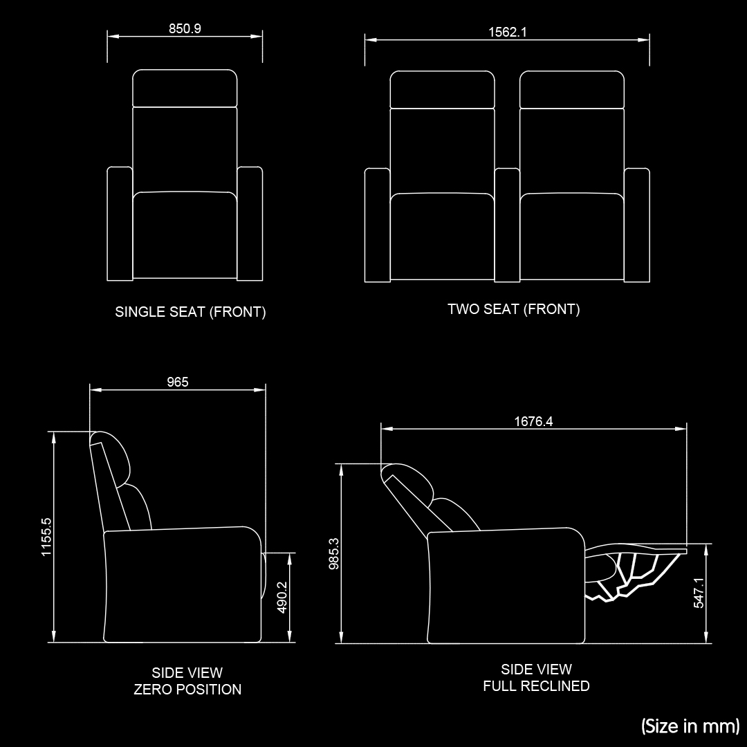 Home Theater Recliner Chair Style505 Multiplex Cinema Recliner Chair