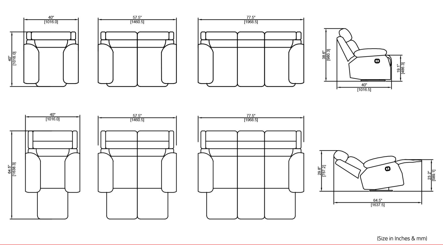 Single Seater Rocking and Revolving Recliner Chair Half Leather Style