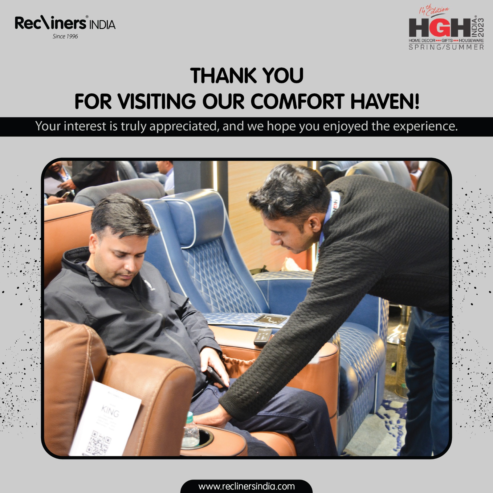Recliners India HGH, India Expo Center & Mart Event 2023