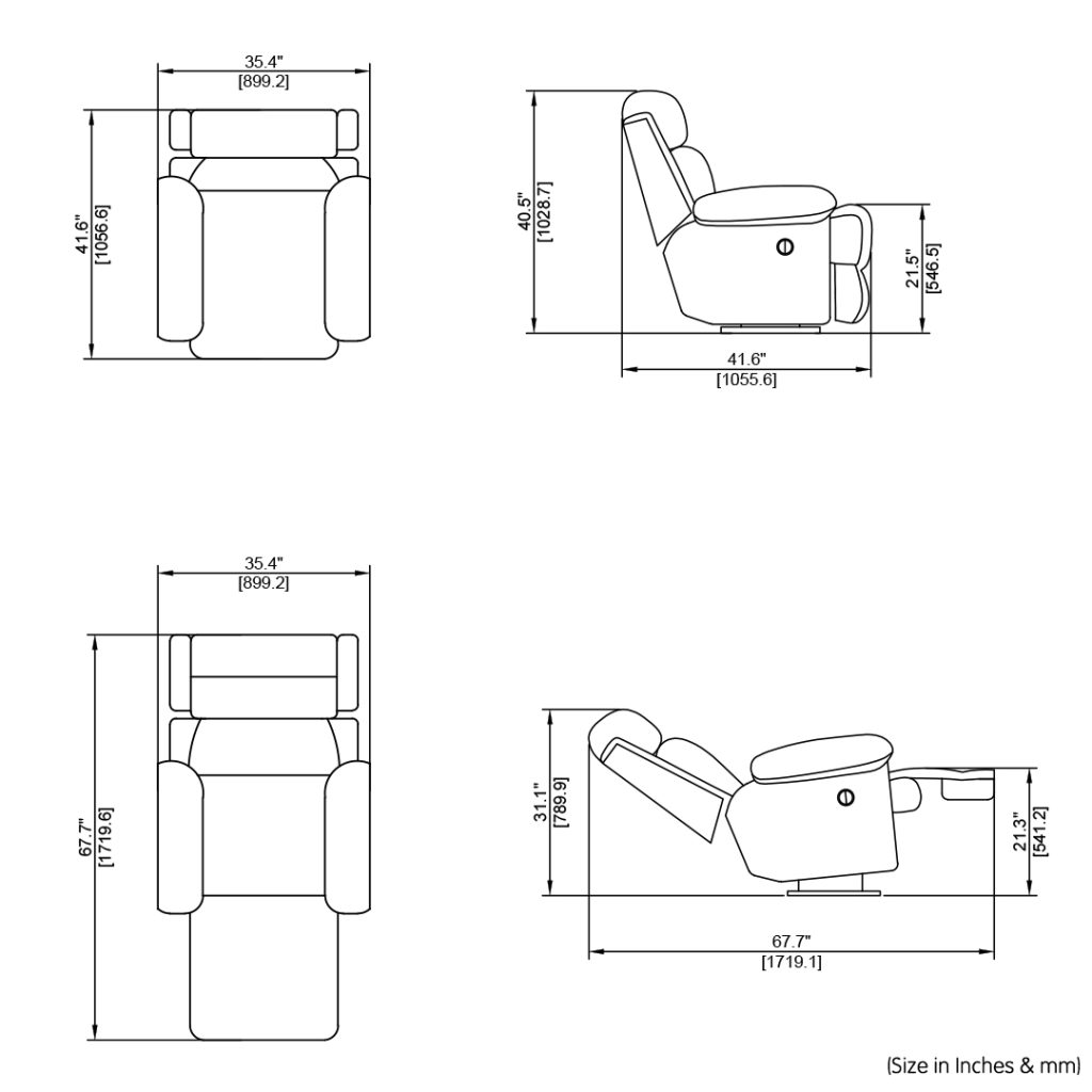 Single Seater Motorized Recliner Chair Style765369 Recliner Sofa