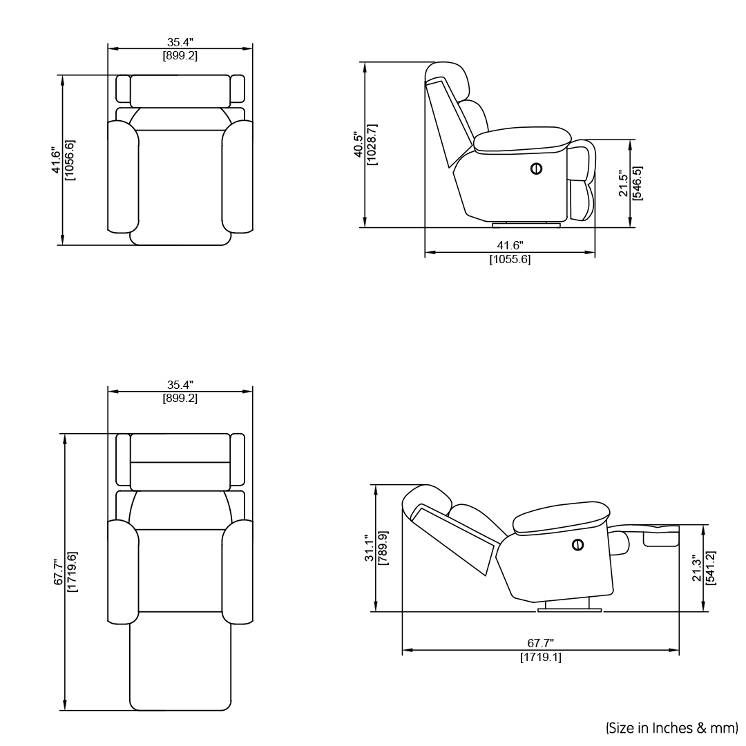 Single Seater Motorized Recliner Chair Style765369 Recliner Sofa
