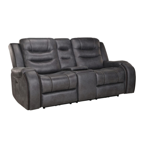 Two seater Motorized Recliner Sofa with Adjustable Power Headrest - Silk Grey
