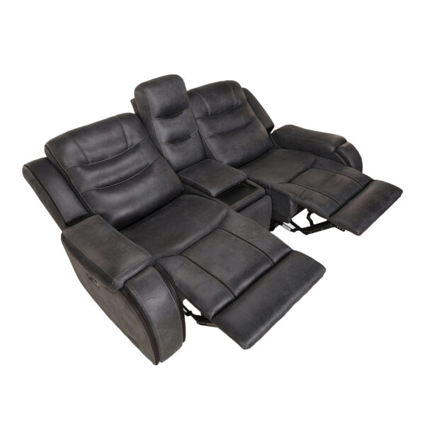 Two seater Motorized Recliner Sofa with Adjustable Power Headrest - Silk Grey