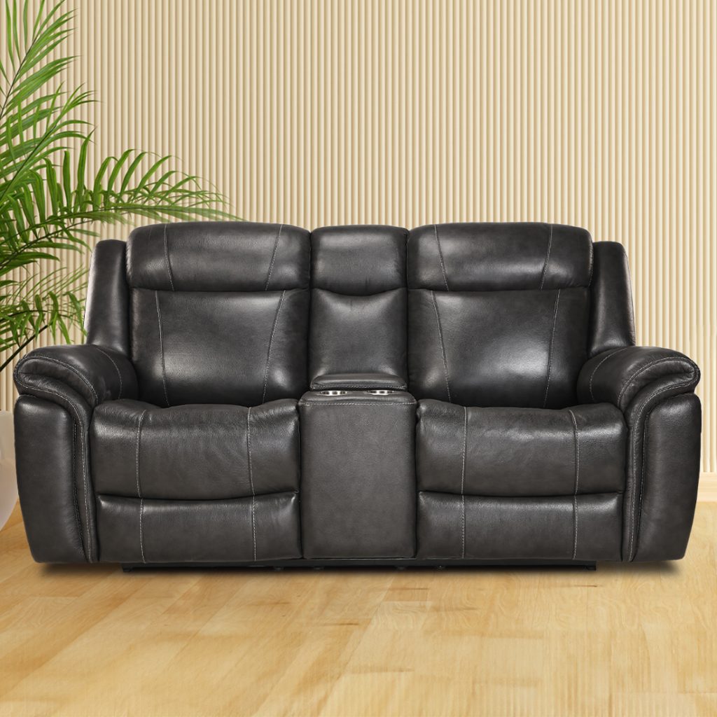 Two seater motorized recliner sofa with console Edge Recliner Sofa