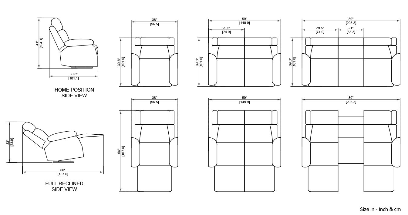 Zeal Recliner Dimension